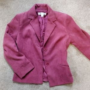 VINTAGE Women's Pink Corduroy Blazer Suit Jacket Size 2